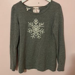 Talbots Gray Snowflake Sweater